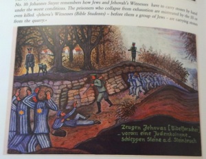 This is one of Steyer's memories, where he watched Jewish prisoners who were being forced to carry rocks. "Hesse 130"